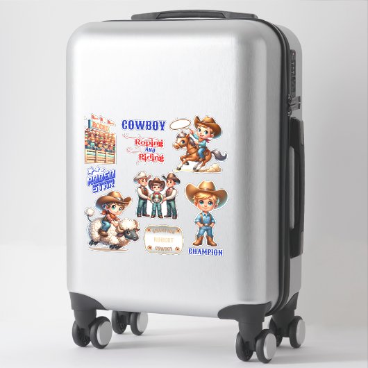 Sticker Western Rodeo Cowboy Événements d'équitation pour  (Sur valise)