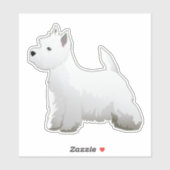 Sticker Westie Chien race Vue latérale Silhouette (Feuille)