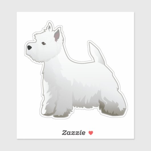 Sticker Westie Chien race Vue latérale Silhouette (Feuille)
