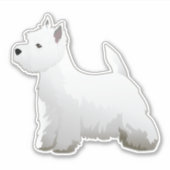 Sticker Westie Chien race Vue latérale Silhouette (Devant)