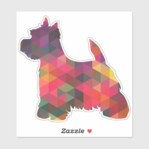 Sticker Westie Terrier Motif géométrique Silhouette