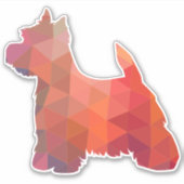 Sticker Westie Terrier Motif géométrique Silhouette (Devant)