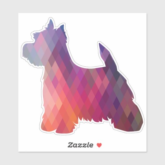 Sticker Westie Terrier Motif géométrique Silhouette (Feuille)