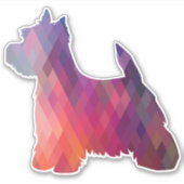 Sticker Westie Terrier Motif géométrique Silhouette (Devant)