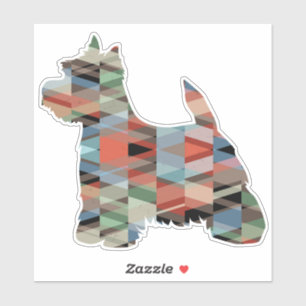 Sticker Westie Terrier Motif géométrique Silhouette