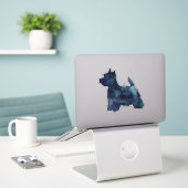 Sticker Westie Terrier Noir Aquarelle Silhouette (Ordinateur portable sur le bureau)