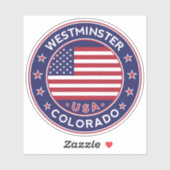 Sticker Westminster Colorado, Westminster (Feuille)