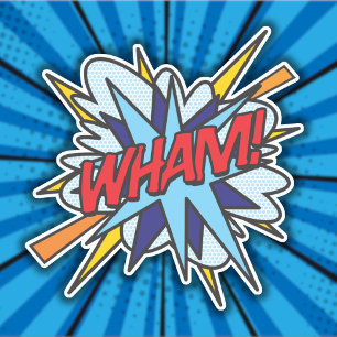 Sticker WHAM Fun Retro Comic Book Pop Art