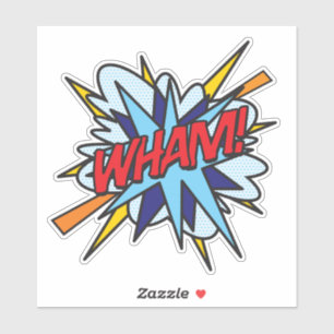 Sticker WHAM Fun Retro Comic Book Pop Art