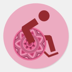 STICKER WHEELCHAIR VERSCHILLENDE MENSEN
