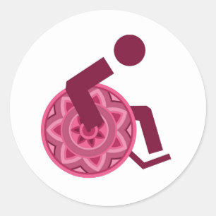 STICKER WHEELCHAIR VERSCHILLENDE MENSEN