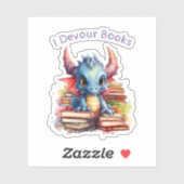 Sticker *~* Whimsical AP88 Dragon READING DEBOOK (Feuille)