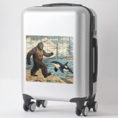 Sticker Whimsical Bigfoot et Orca (Sur valise)