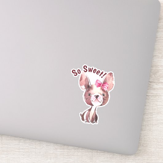 Sticker Whimsical Chien de Chien de Chien "So Sweet" (Détail)
