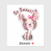 Sticker Whimsical Chien de Chien de Chien "So Sweet" (Feuille)