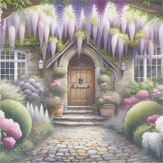 Sticker Whimsical Cottage Garden Pathway (Devant)