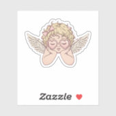 Sticker Whimsical Dreamscape Cherub with Hear (Feuille)