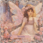 Sticker Whimsical Fairy in Dreamy Pink Floral Garden (Devant)