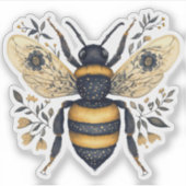 Sticker Whimsical Floral Bee (Devant)