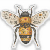 Sticker Whimsical Floral Bee (Devant)