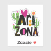 Sticker Whimsical Love Arizona main tiré lettres (Feuille)