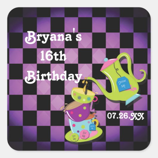 Sticker Whimsical Mad Tea Party Wonderland (Devant)