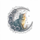 Sticker Whimsical Moonlit Cat Art (Devant)