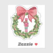 Sticker Whimsical Nutcracker Christmas Wreath (Feuille)