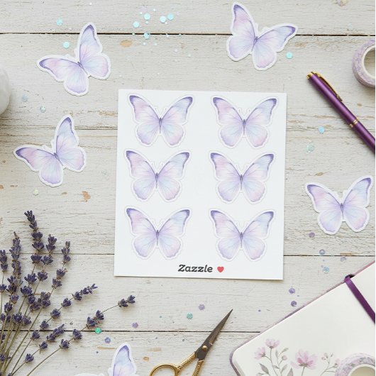Sticker Whimsical Purple Butterfly Aesthetic Planner