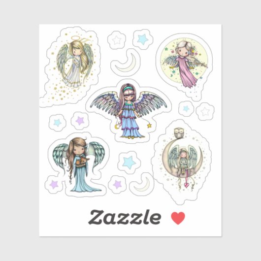 Sticker Whimsical World Angels Sweet Angel Art (Feuille)