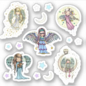Sticker Whimsical World Angels Sweet Angel Art (Devant)