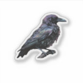 Sticker Whimsigoth Moody Floral Grungy Corvus, Corbeau, Co (Devant)