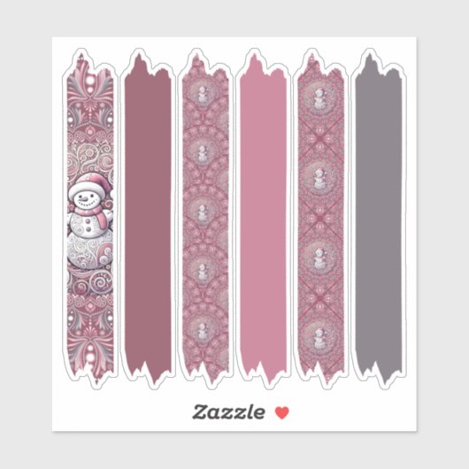 Sticker Whimssman rose Snowman Mandala Motifs bande Washi (Feuille)