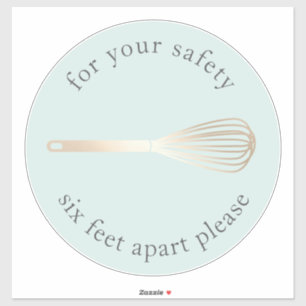 Sticker Whisk d'or Boulangerie Social Distances Marqueur