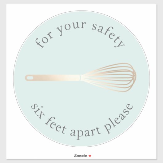 Sticker Whisk d'or | Boulangerie Social Distances Marqueur (Feuille)