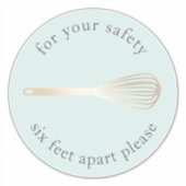 Sticker Whisk d'or | Boulangerie Social Distances Marqueur (Devant)