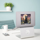 Sticker Whiskers of the Witching Hour - Chat noir (Ordinateur portable sur le bureau)