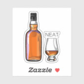 Sticker Whiskey Neat Funny Alcool Boire (Feuille)