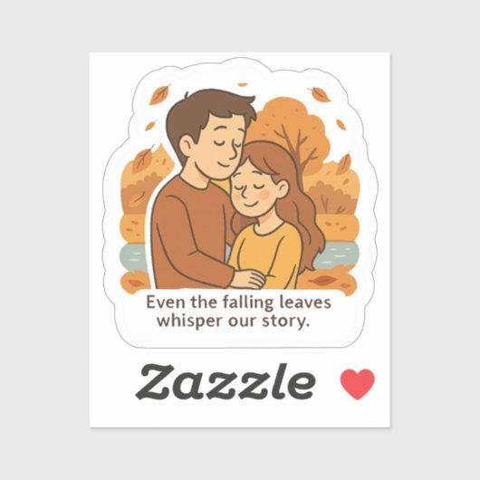Sticker Whisper d'automne de l'amour (Feuille)