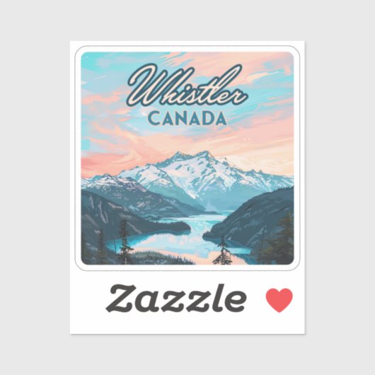 Sticker Whistler Canada Colombie-Britannique Station de sk (Feuille)