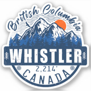 Sticker Whistler Colombie-Britannique Canada Ski minimalis