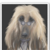 Sticker White Afghan Hound (Recto)