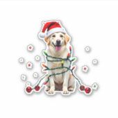 Sticker White Boxer Dog Ugly Christmas Sweater Funny Xmas  (Devant)