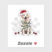 Sticker White Boxer Dog Ugly Christmas Sweater Funny Xmas  (Feuille)