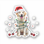 Sticker White Boxer Dog Ugly Christmas Sweater Funny Xmas  (Devant)