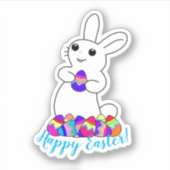 Sticker White Bunny Easter (Devant)