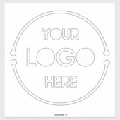Sticker White Business Logo Entreprise Moderne Minimal (Feuille)