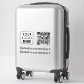 Sticker White Business Logo Entreprise Simple QR Code Text (Sur valise)