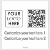 Sticker White Business Logo Entreprise Simple QR Code Text (Feuille)