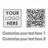 Sticker White Business Logo Entreprise Simple QR Code Text (Devant)